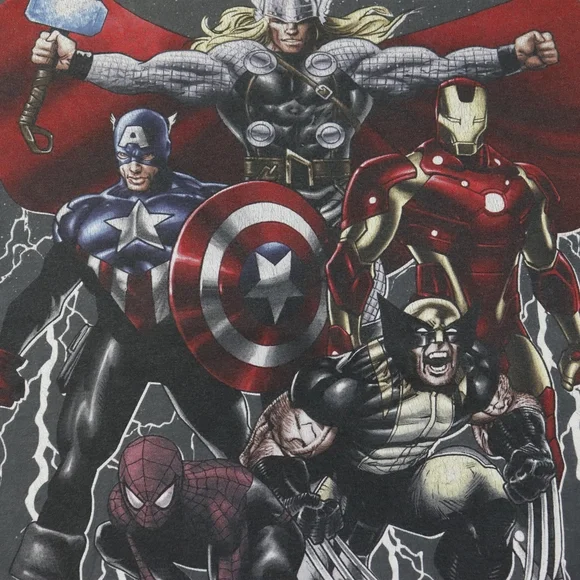 Vintage Marvel Mad Engine Superheroes Graphic T-Shirt Size M - Picture 2 of 7